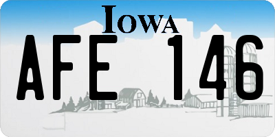 IA license plate AFE146