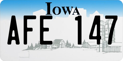 IA license plate AFE147