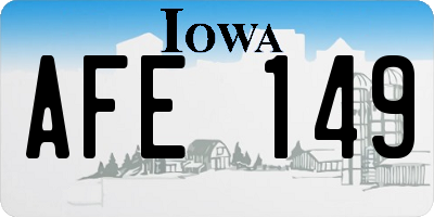 IA license plate AFE149