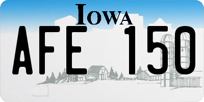 IA license plate AFE150