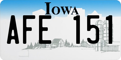 IA license plate AFE151