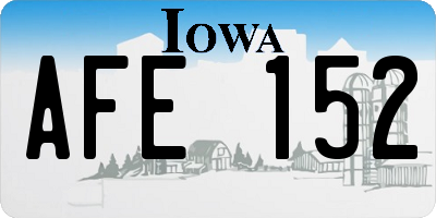 IA license plate AFE152