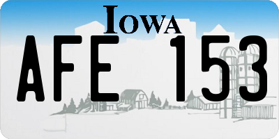 IA license plate AFE153
