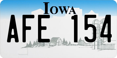 IA license plate AFE154
