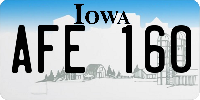 IA license plate AFE160