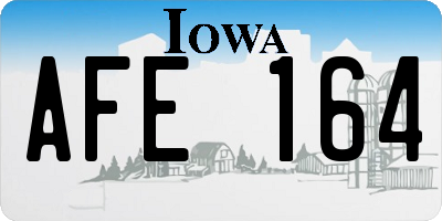 IA license plate AFE164