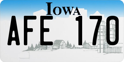 IA license plate AFE170