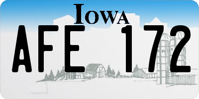 IA license plate AFE172