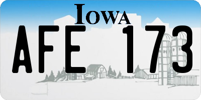 IA license plate AFE173