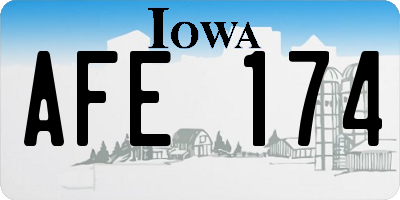 IA license plate AFE174