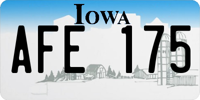 IA license plate AFE175