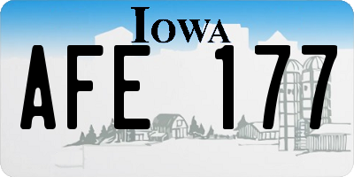 IA license plate AFE177
