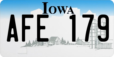 IA license plate AFE179