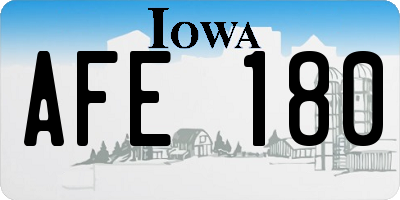 IA license plate AFE180