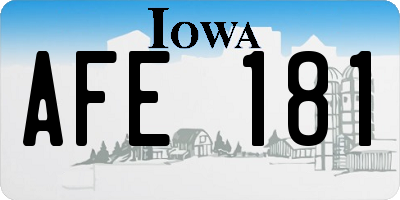 IA license plate AFE181