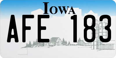 IA license plate AFE183