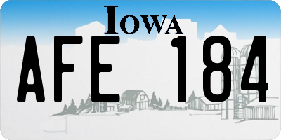 IA license plate AFE184