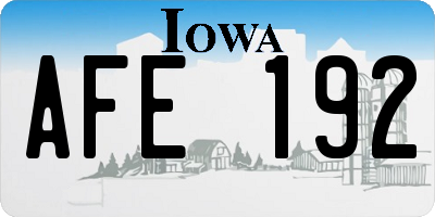 IA license plate AFE192