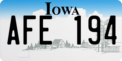 IA license plate AFE194