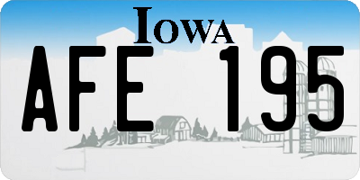 IA license plate AFE195