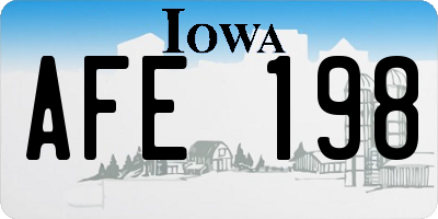 IA license plate AFE198