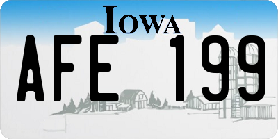 IA license plate AFE199