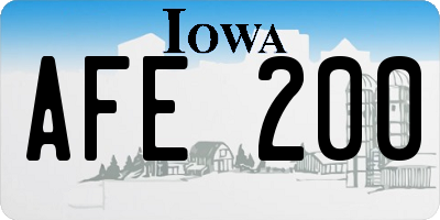 IA license plate AFE200