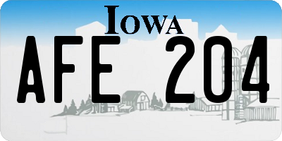 IA license plate AFE204