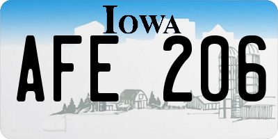 IA license plate AFE206