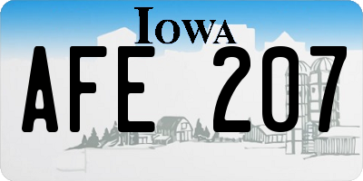 IA license plate AFE207