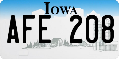 IA license plate AFE208