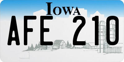 IA license plate AFE210