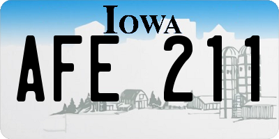 IA license plate AFE211