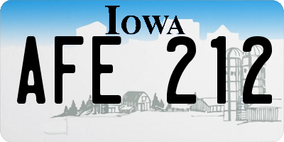 IA license plate AFE212