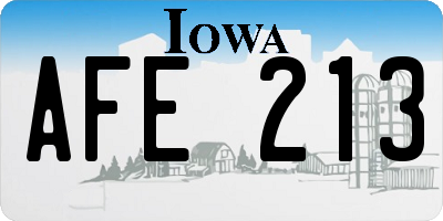 IA license plate AFE213