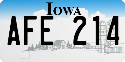 IA license plate AFE214
