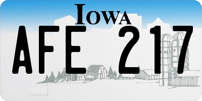 IA license plate AFE217