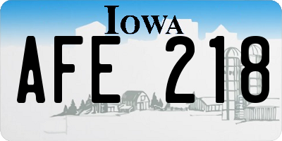 IA license plate AFE218