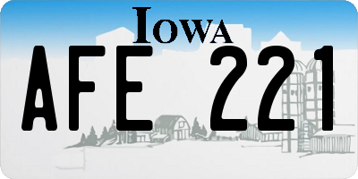 IA license plate AFE221