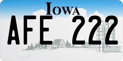 IA license plate AFE222