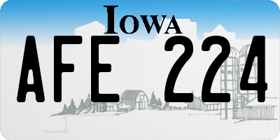 IA license plate AFE224