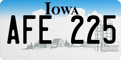 IA license plate AFE225