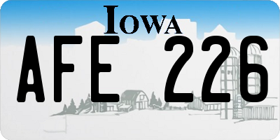 IA license plate AFE226