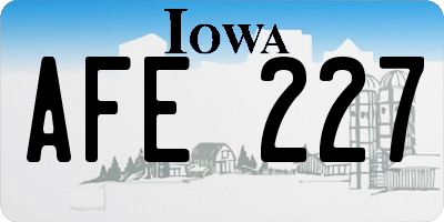 IA license plate AFE227
