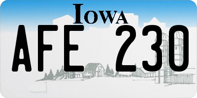 IA license plate AFE230