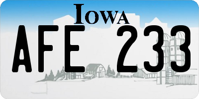 IA license plate AFE233
