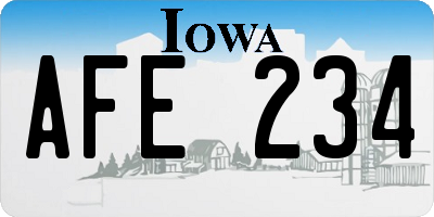 IA license plate AFE234