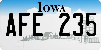 IA license plate AFE235