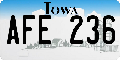 IA license plate AFE236