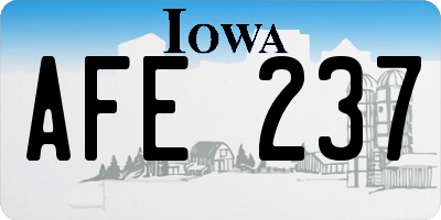 IA license plate AFE237